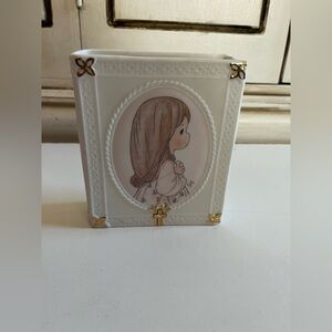 Vintage Precious moments girl ceramic bible Confirmation day memorabilia gift